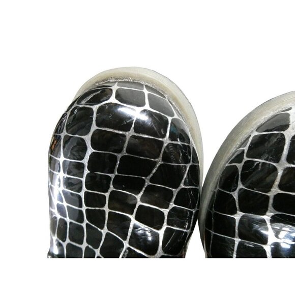 Dr Martens Heeled Laced Booties Shoes Size 6 Danielle‎ 3" heel Black Silver - Picture 8 of 10